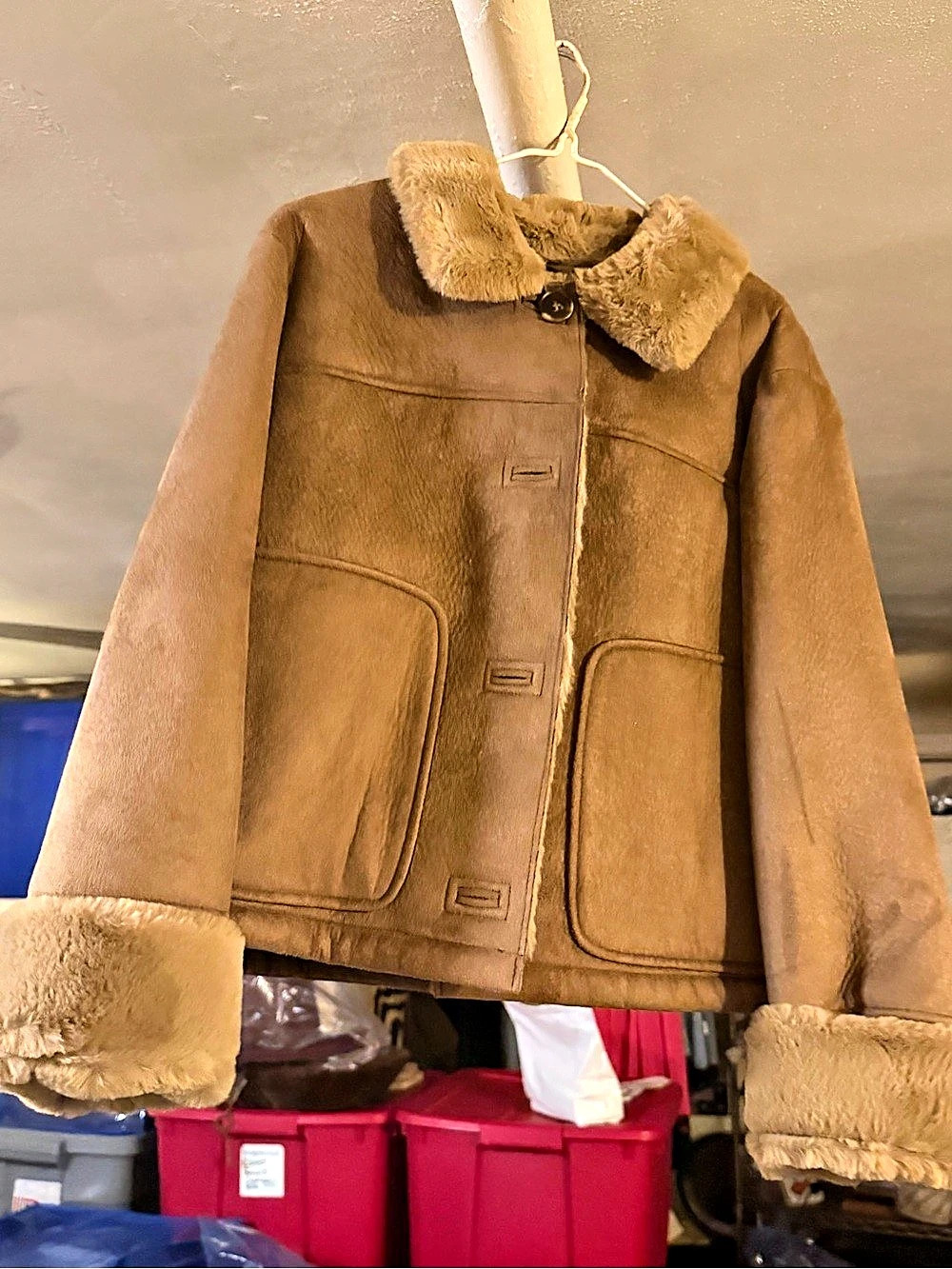 Zara Faux Shearling Jacket Size XL